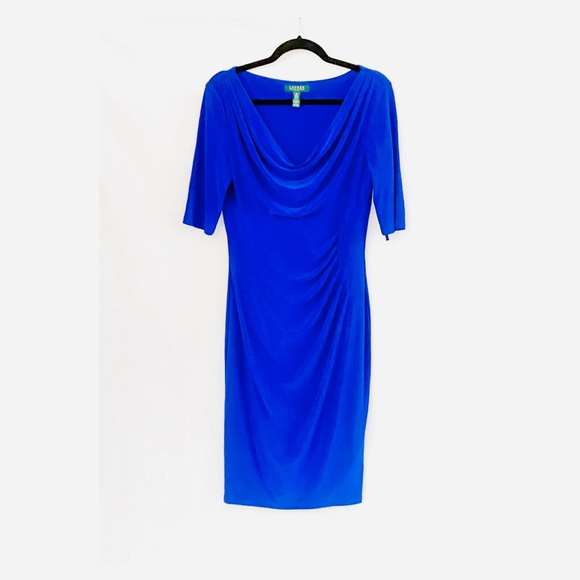 Lauren Ralph Lauren Cowl Neck Ruched Jersey Dress - Picture 10 of 12